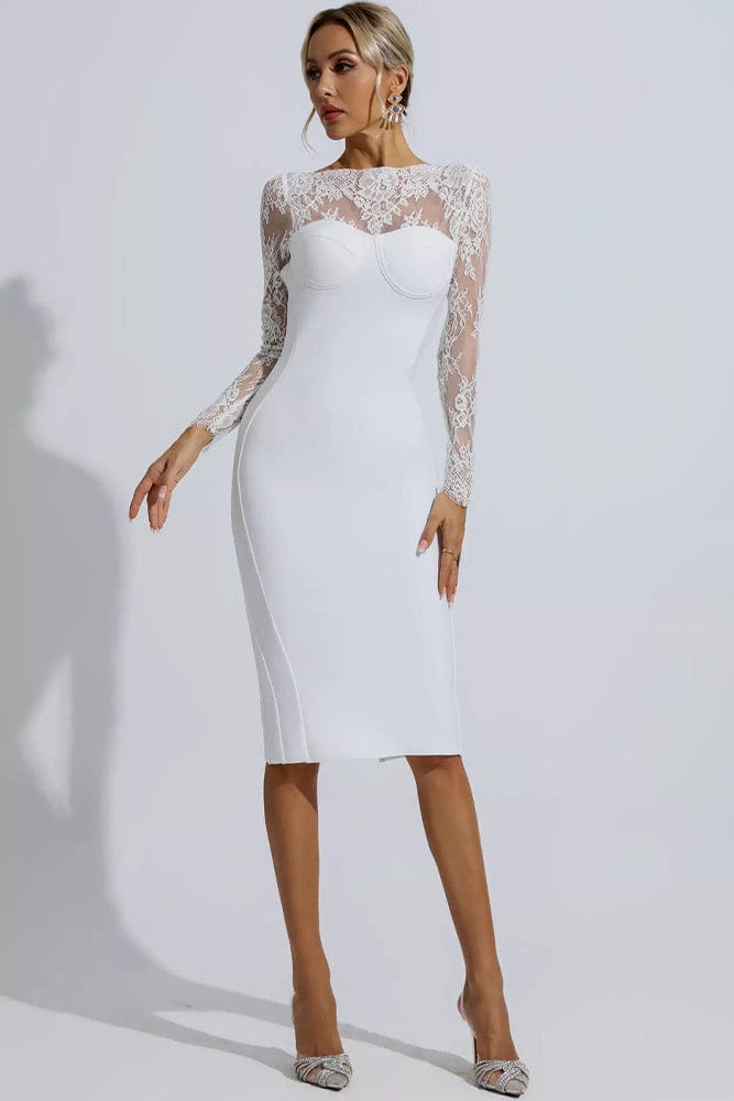 Robe Fourreau Dentelle Blanche