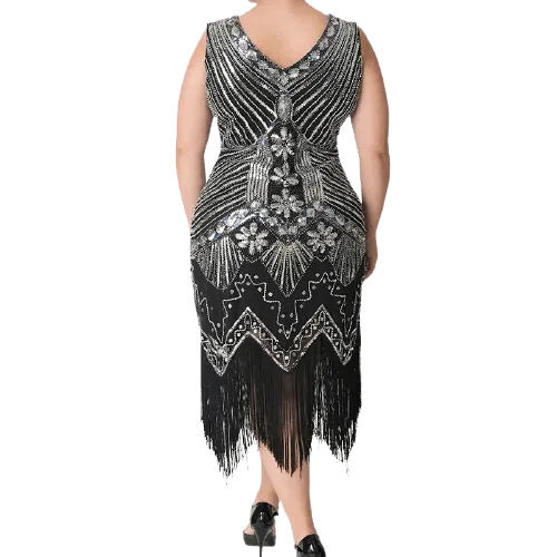 Robe Gatsby Grande Taille Argent