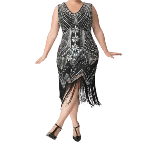 Robe Gatsby Grande Taille Argent