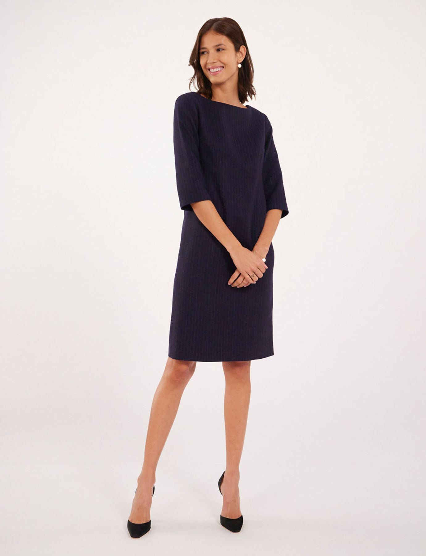 Robe Justine en laine bleu marine