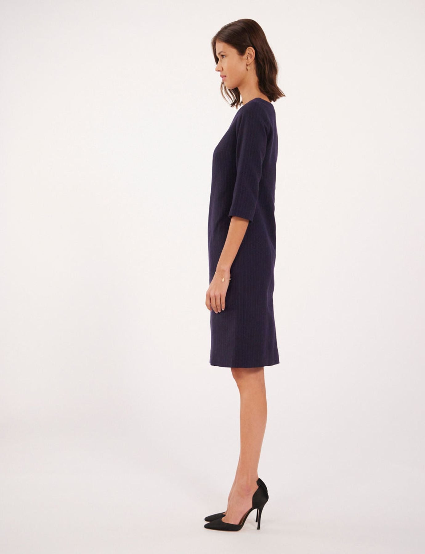 Robe Justine en laine bleu marine