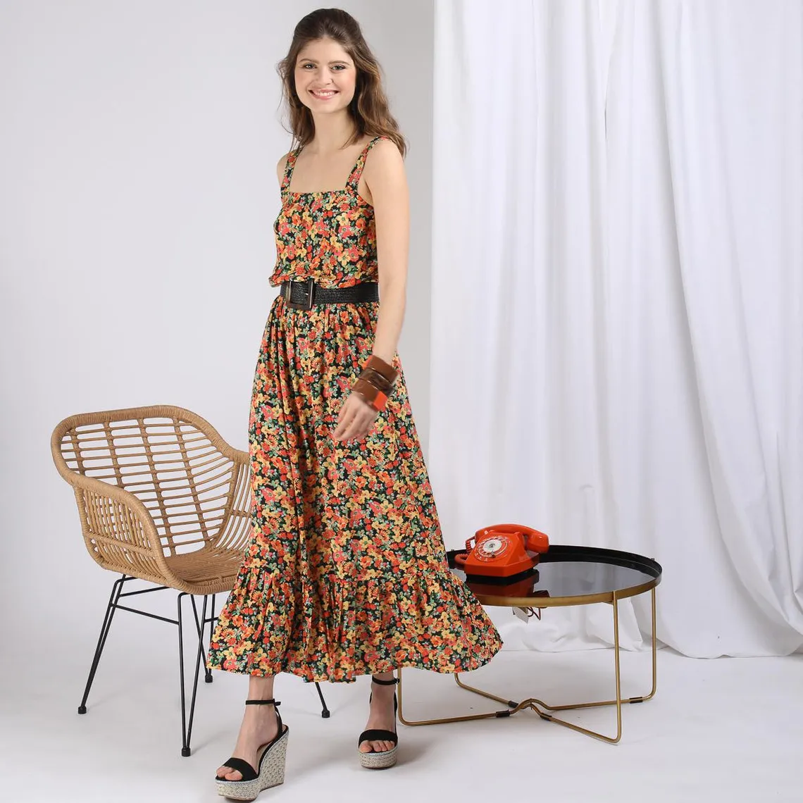 Robe longue à fleurs Emi en viscose | 3 Suisses