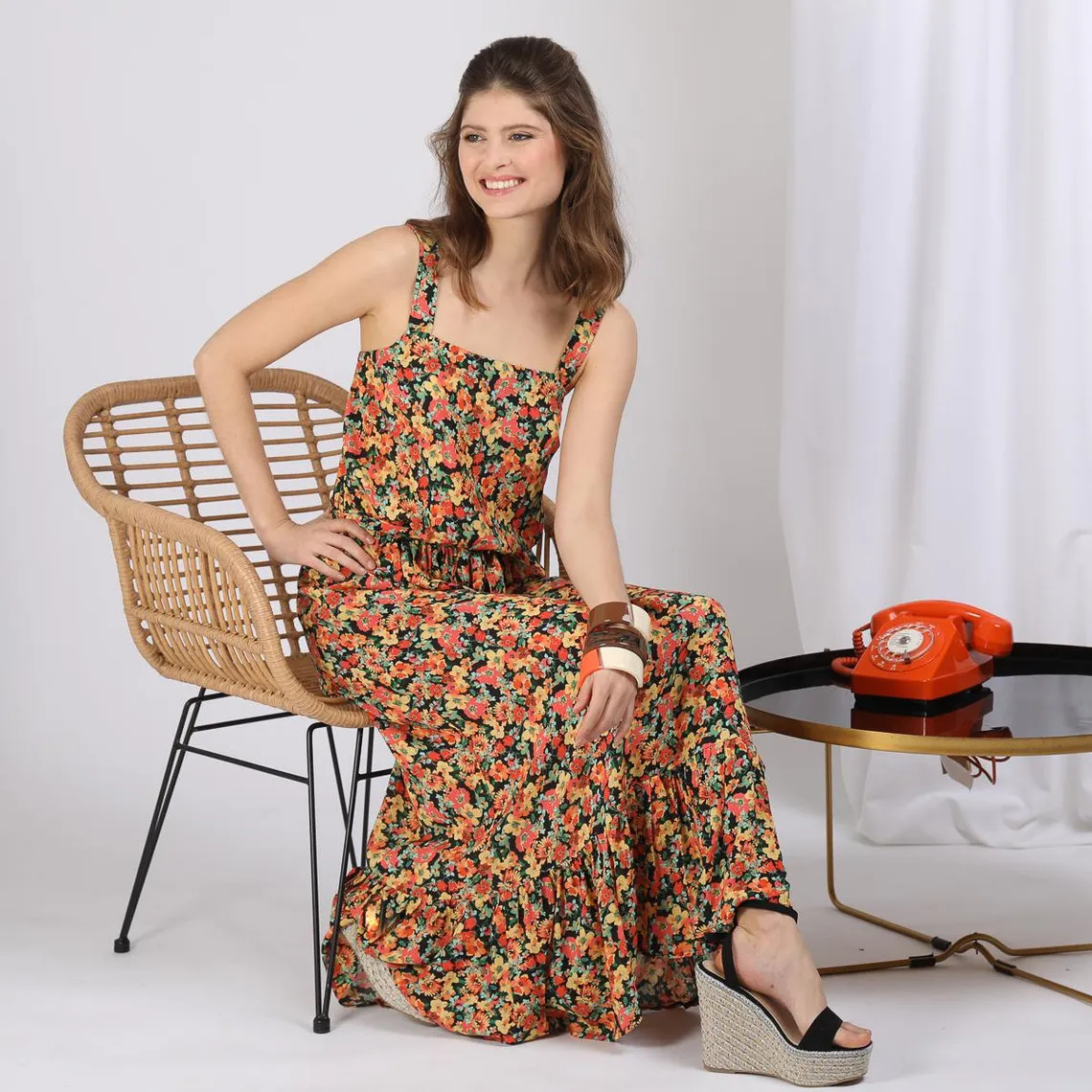 Robe longue à fleurs Emi en viscose | 3 Suisses