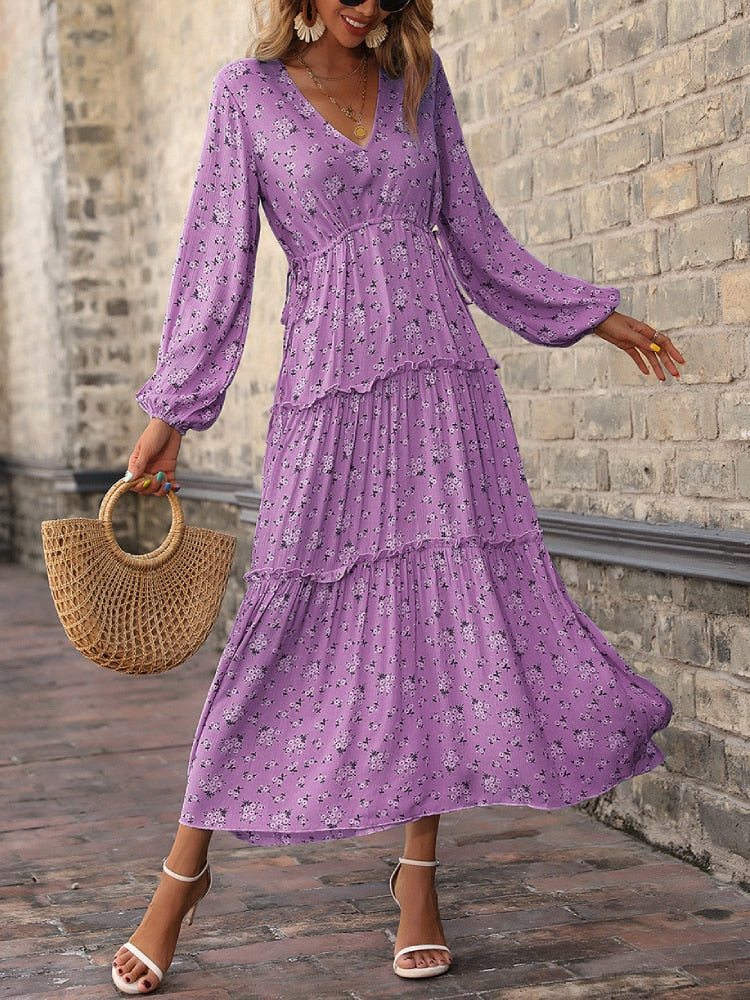 Robe Longue Fleurie Automne