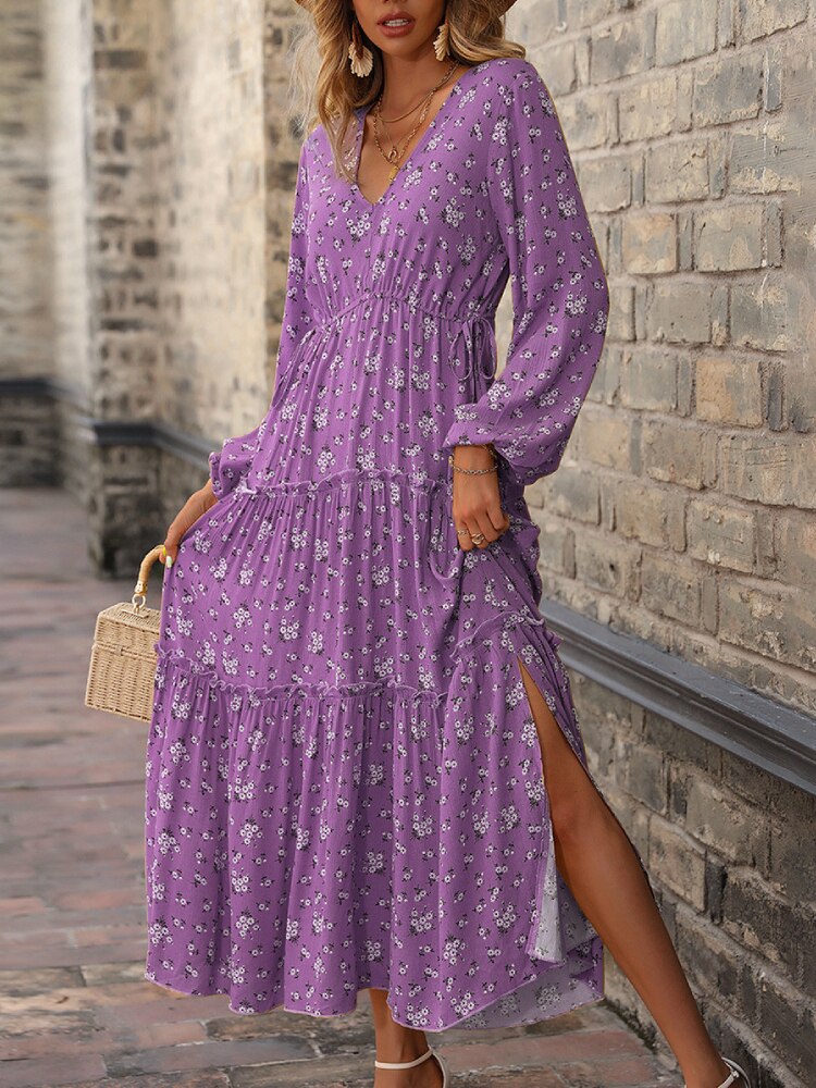 Robe Longue Fleurie Automne