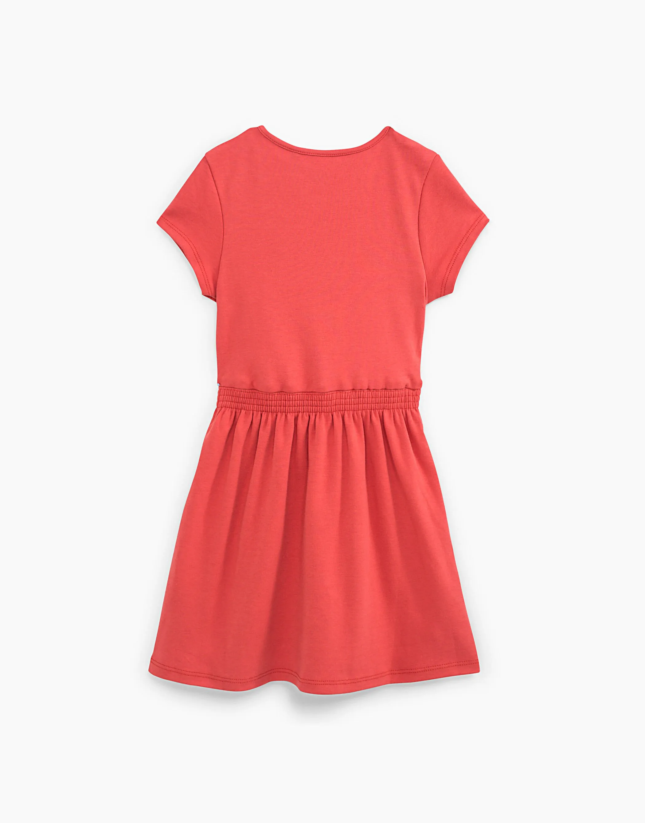 Robe orange foncé à taille élastiquée fille