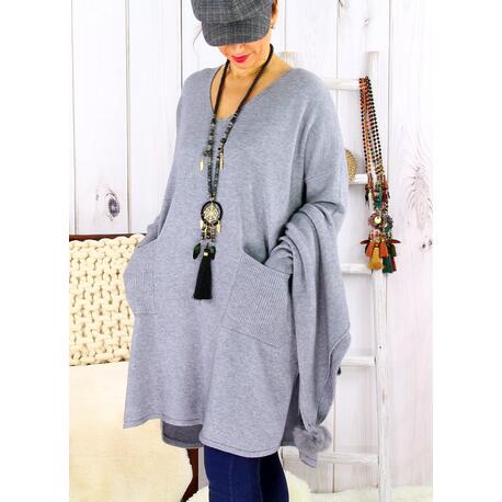 Robe pull + écharpe grande taille YANNICK Gris