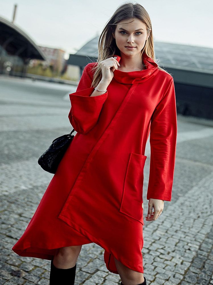 Robe Pull Automne Trapèze Oversize Asymétrique