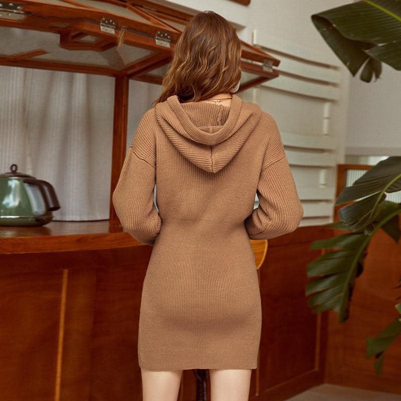 Robe Pull Bohème Marron