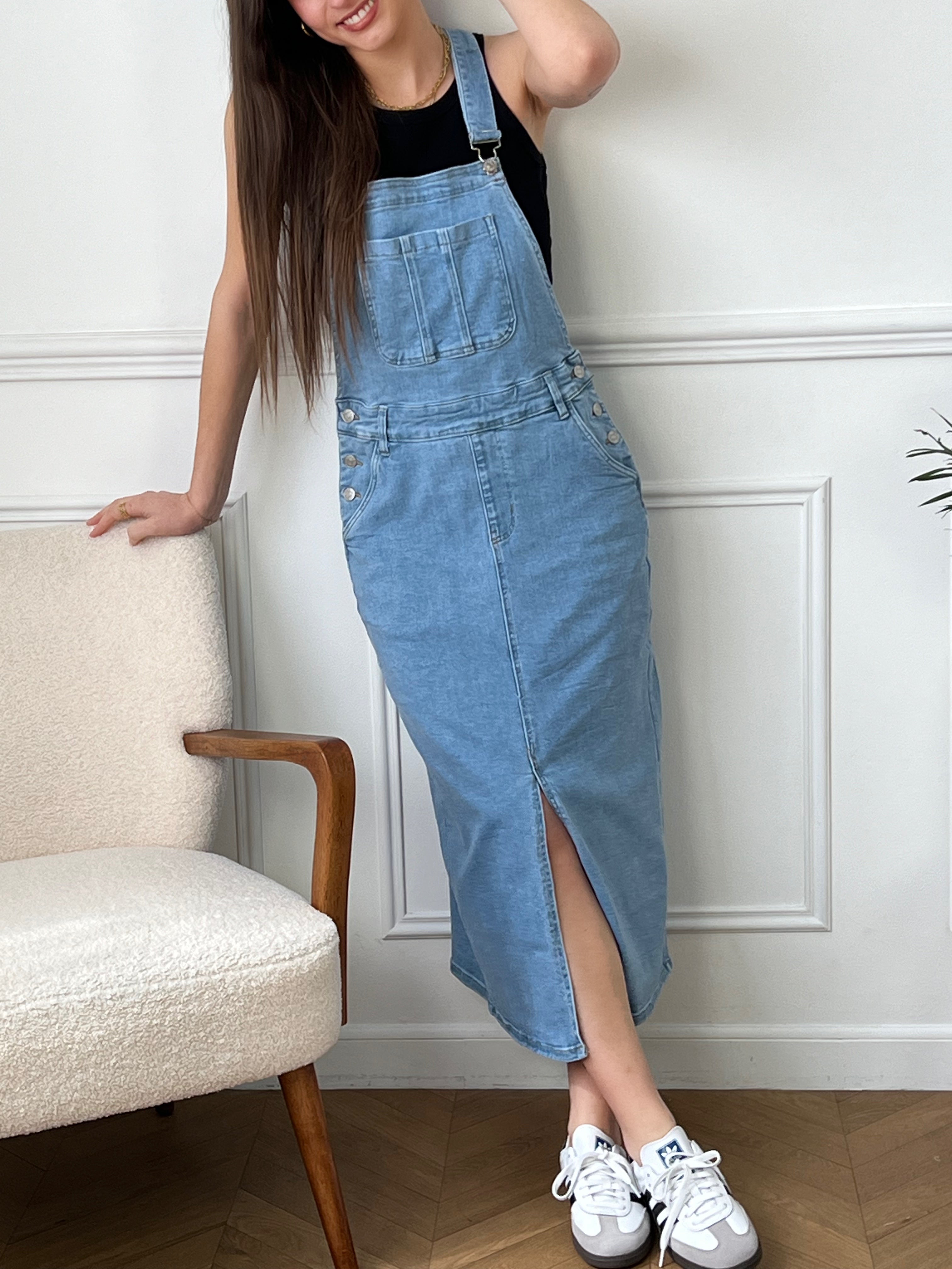 Robe salopette en jean : Ilana