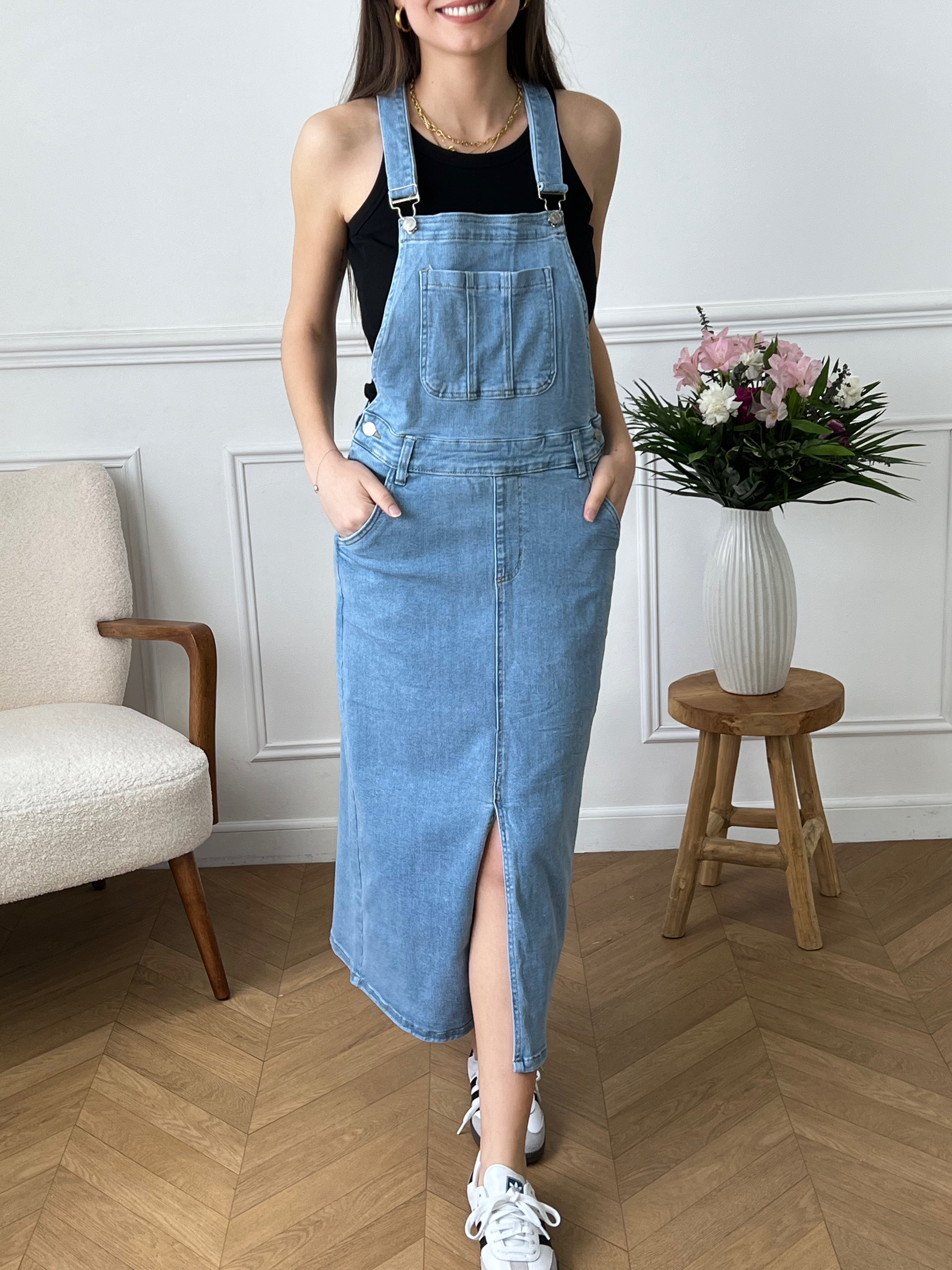 Robe salopette en jean : Ilana