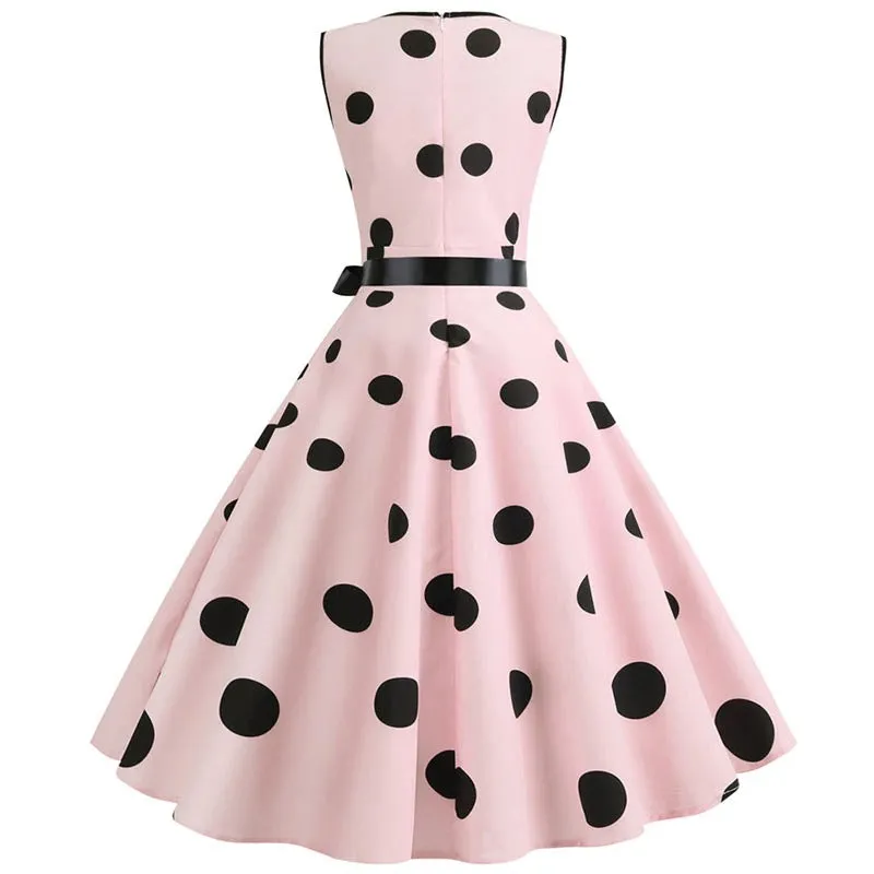 Robe Vintage  Pas Cher Rose Pois