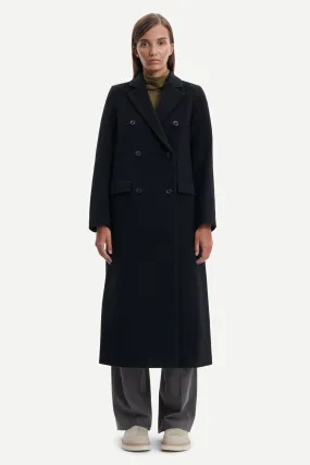 Samsoe Samsoe - Falcon Coat 11104 Black - Manteau Long en Laine - Noir