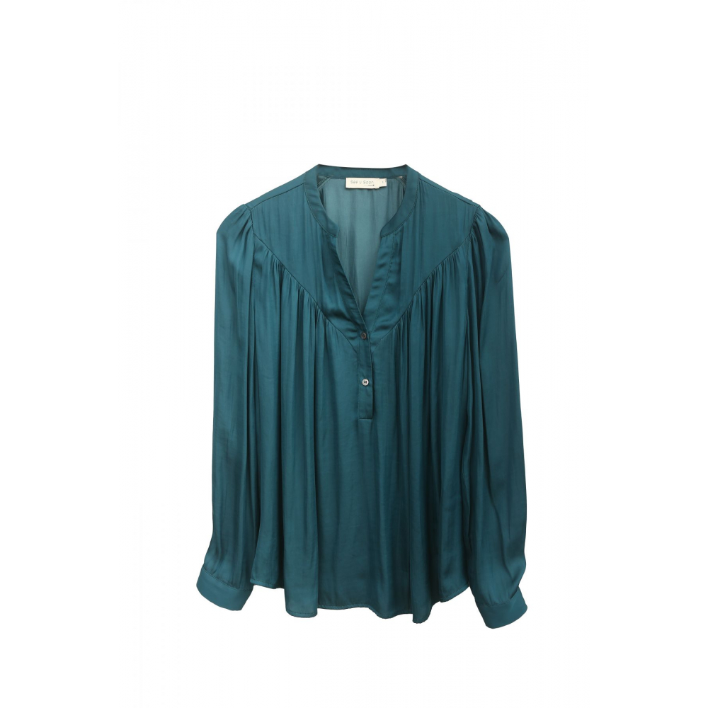 See U Soon blouse  satinée 22212073 bleu