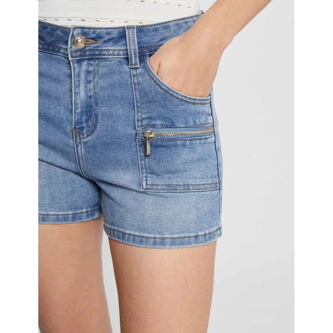 Short en jean détails zippés | 3 Suisses