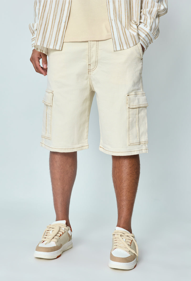 Short en jean oversize cargo