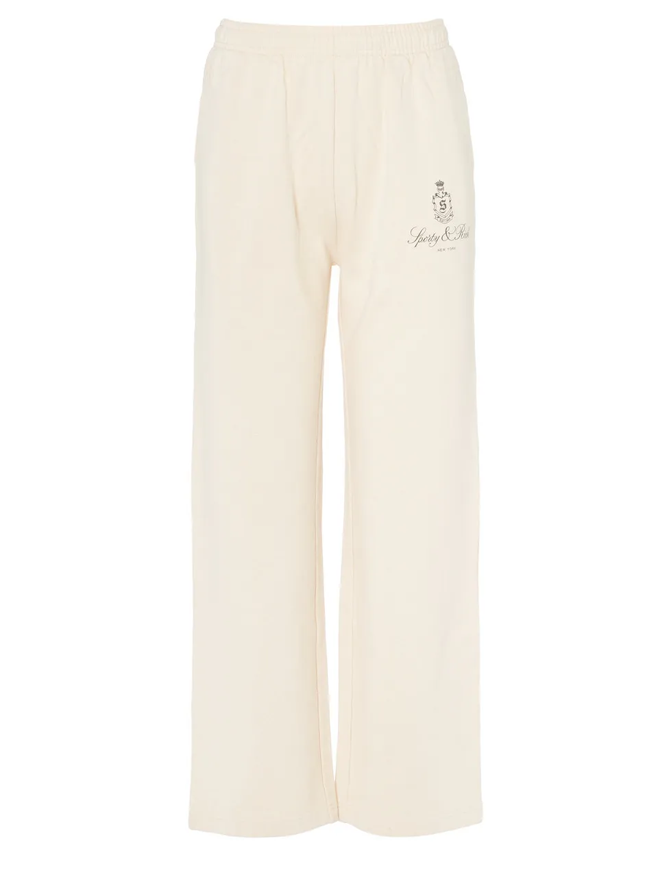 Sporty & Rich Pantalon en coton ivoire Vendome