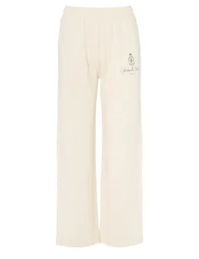 Sporty & Rich Pantalon en coton ivoire Vendome