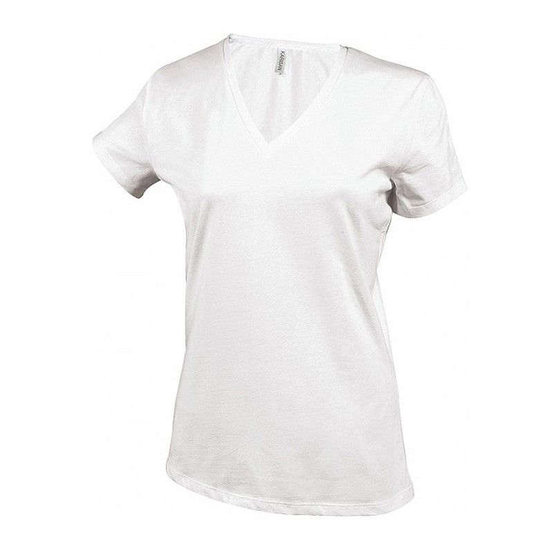 T-shirt de travail femme personnalisable Col V 19 coloris - VPA Industrie