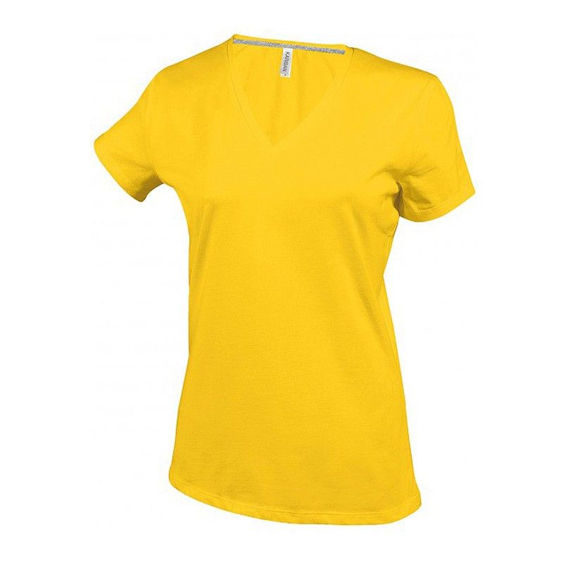 T-shirt de travail femme personnalisable Col V 19 coloris - VPA Industrie