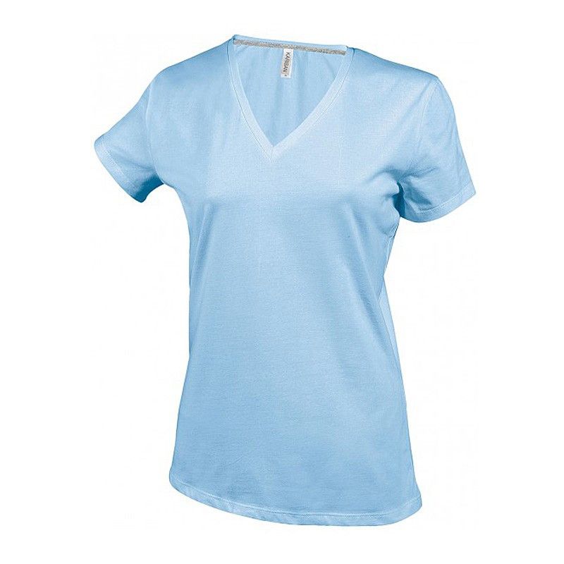 T-shirt de travail femme personnalisable Col V 19 coloris - VPA Industrie