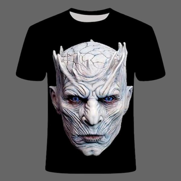 T-shirt Tête de mort marcheur blanc