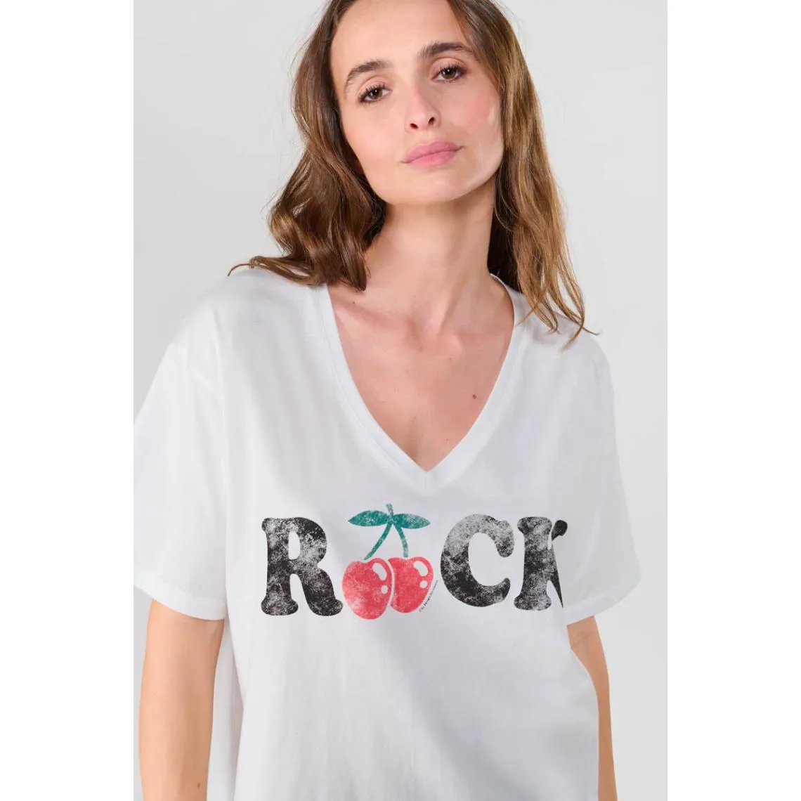 Tee-Shirt AULDI blanc Rose en coton | 3 Suisses