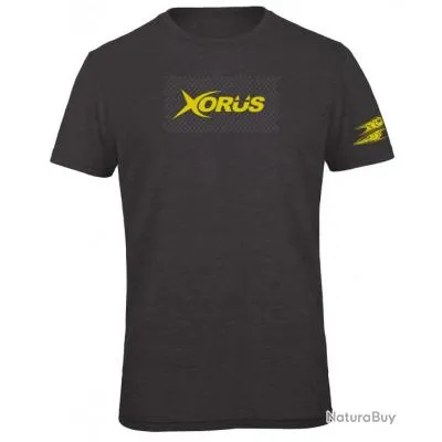 TEE SHIRT XORUS GRIS ANTHRACITE CHINE ET JAUNE - S