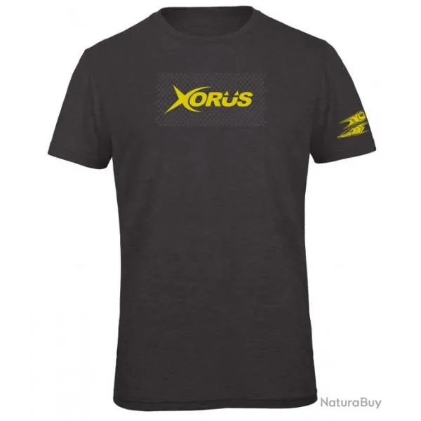 TEE SHIRT XORUS GRIS ANTHRACITE CHINE ET JAUNE - S