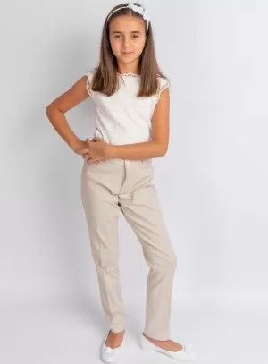 Tenue mariage fille pantalon lin et top dentelle