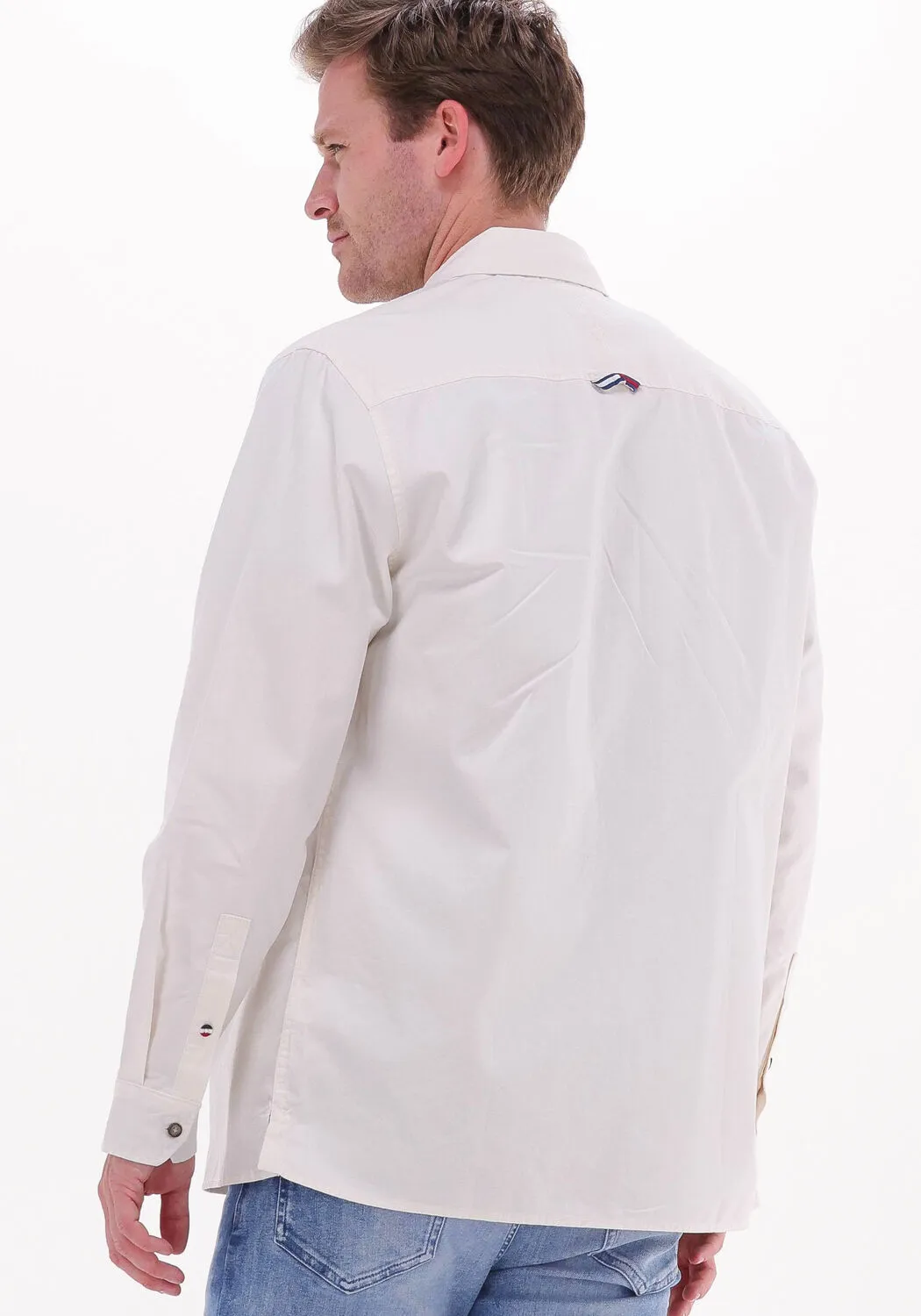 tommy jeans surchemise tjm essential twill overshirt en blanc