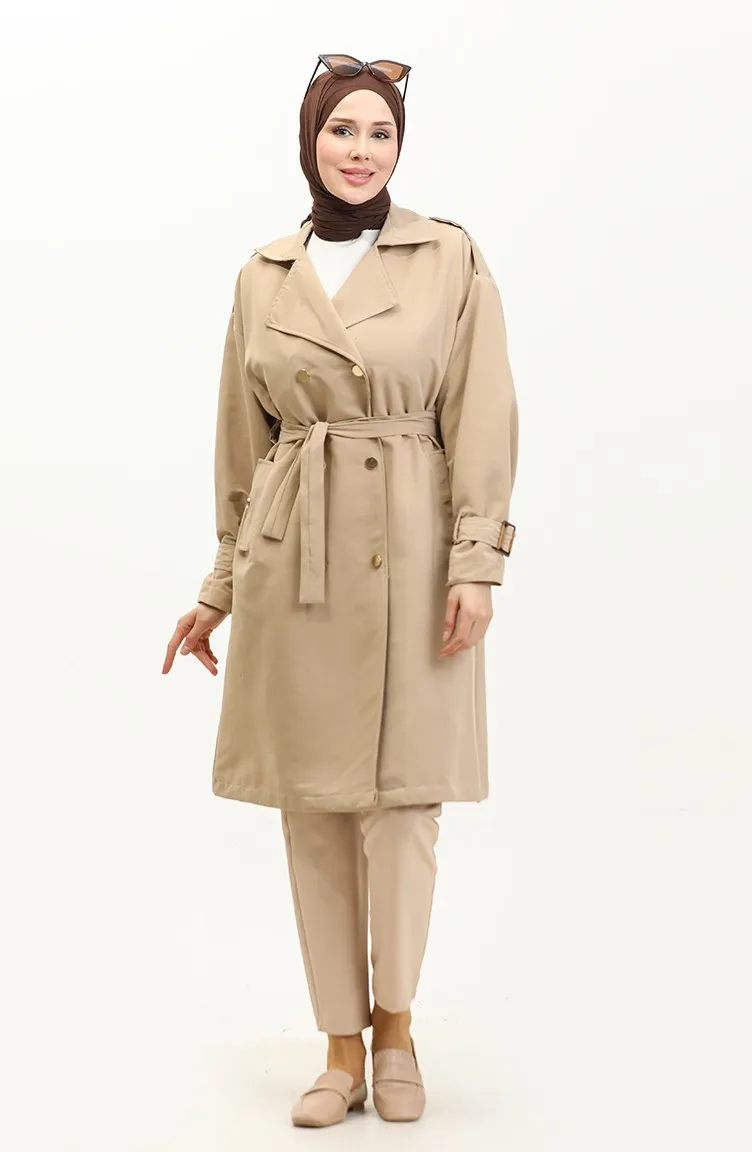 Trench-coat à Boutons-pression Vison K331 455