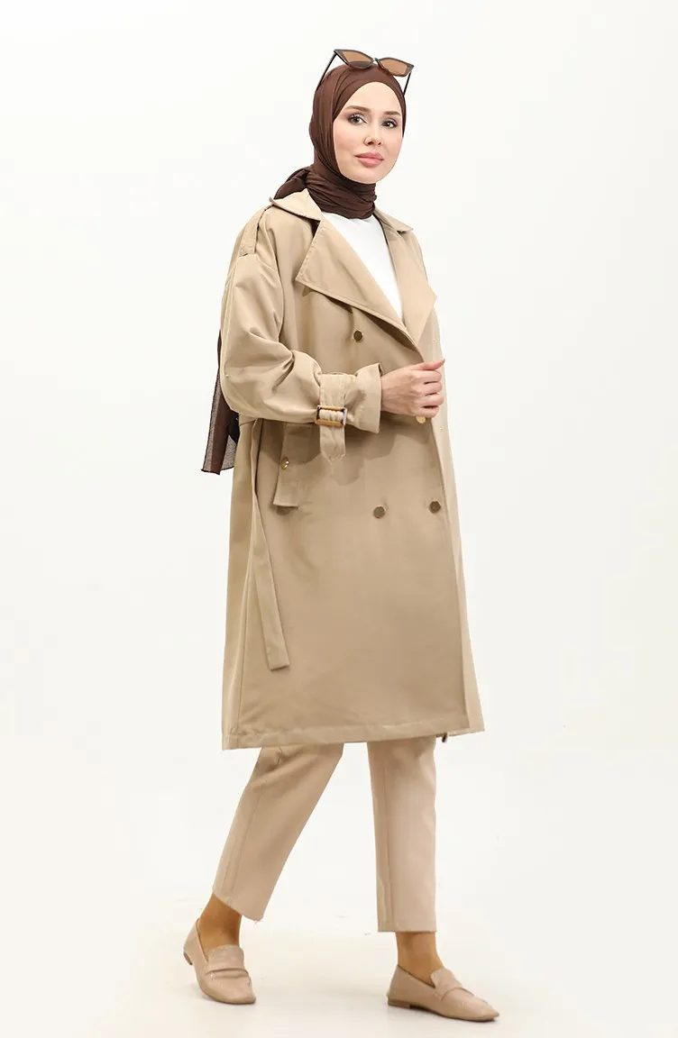 Trench-coat à Boutons-pression Vison K331 455