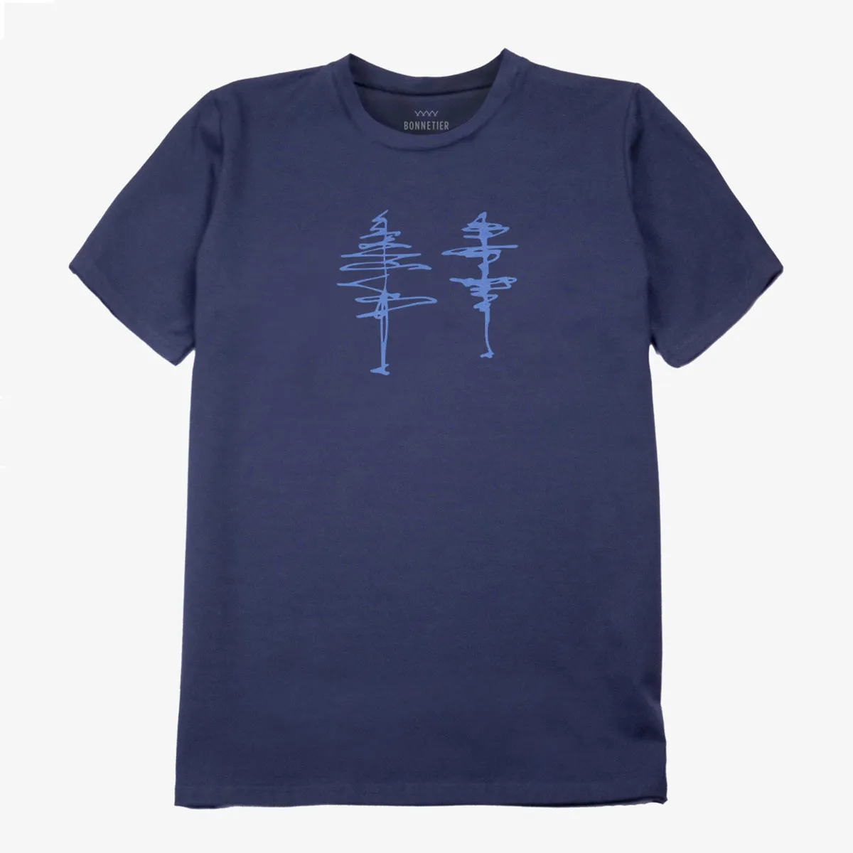 T-shirt esquisse d'arbres Marine