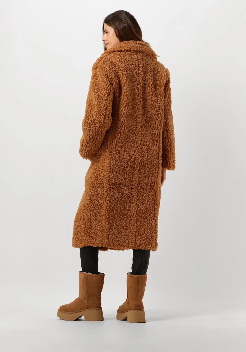 ugg manteau teddy gertrude long teddy coat en camel