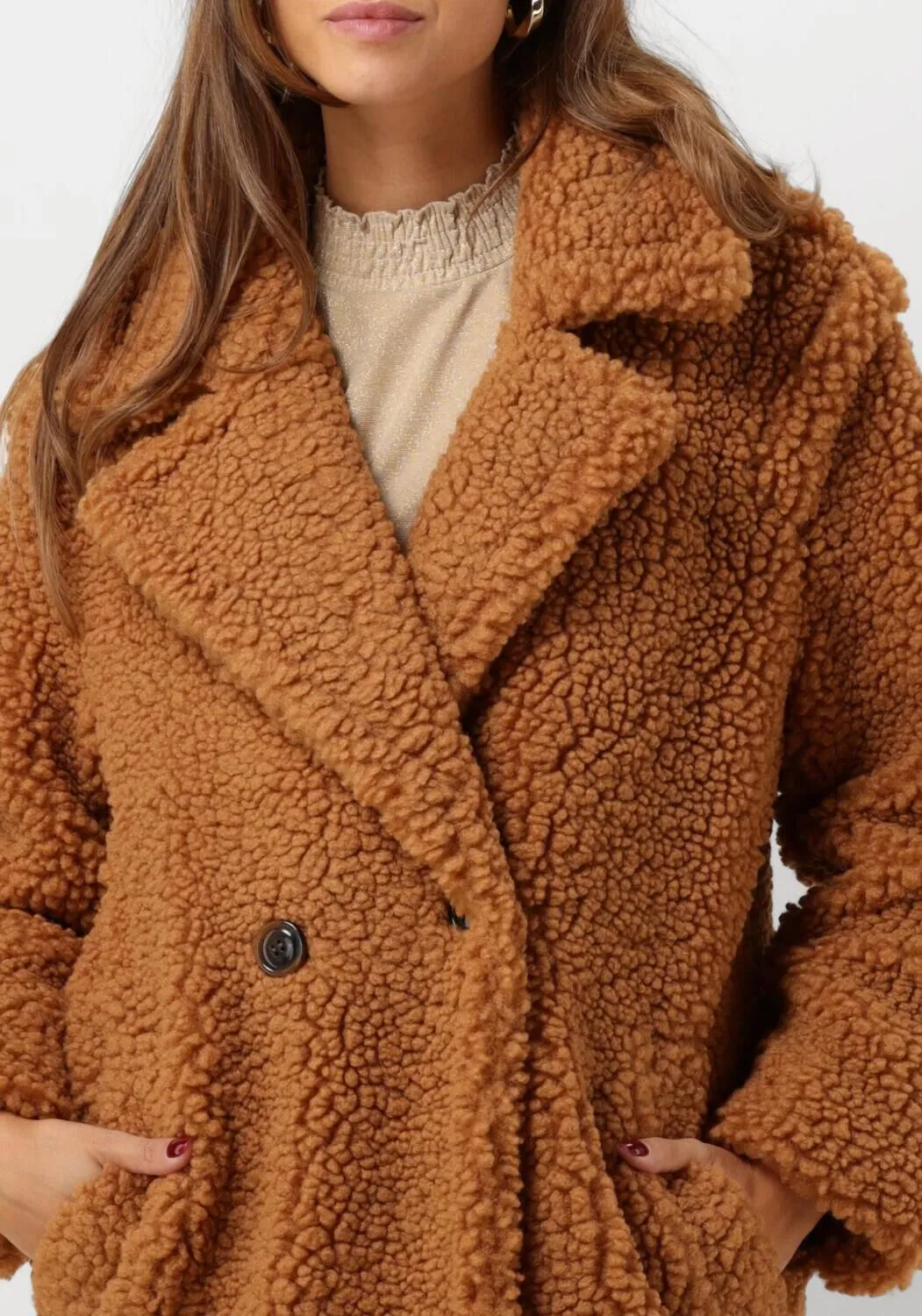 ugg manteau teddy gertrude long teddy coat en camel