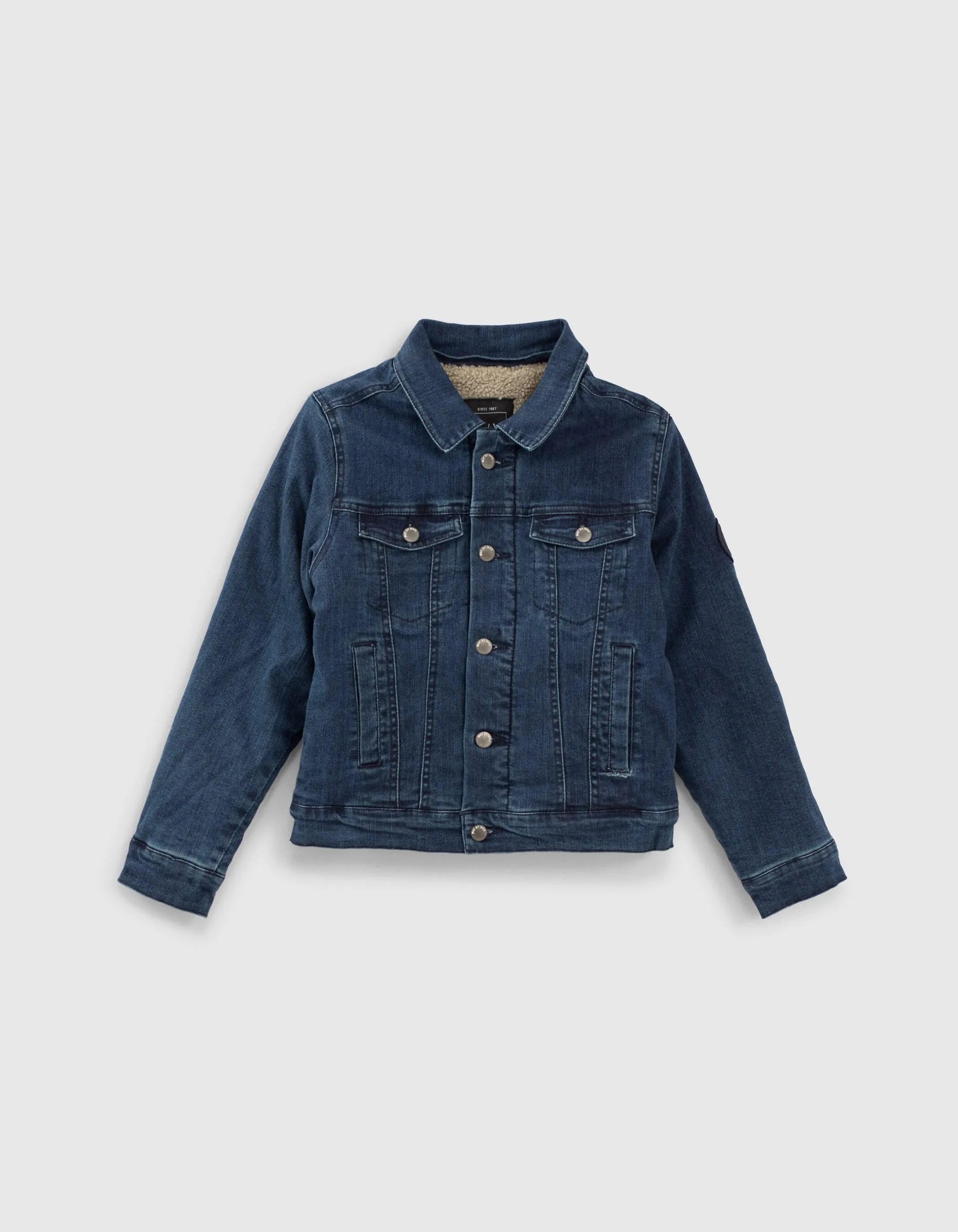 Veste en jean blue vintage à capuche amovible garçon 