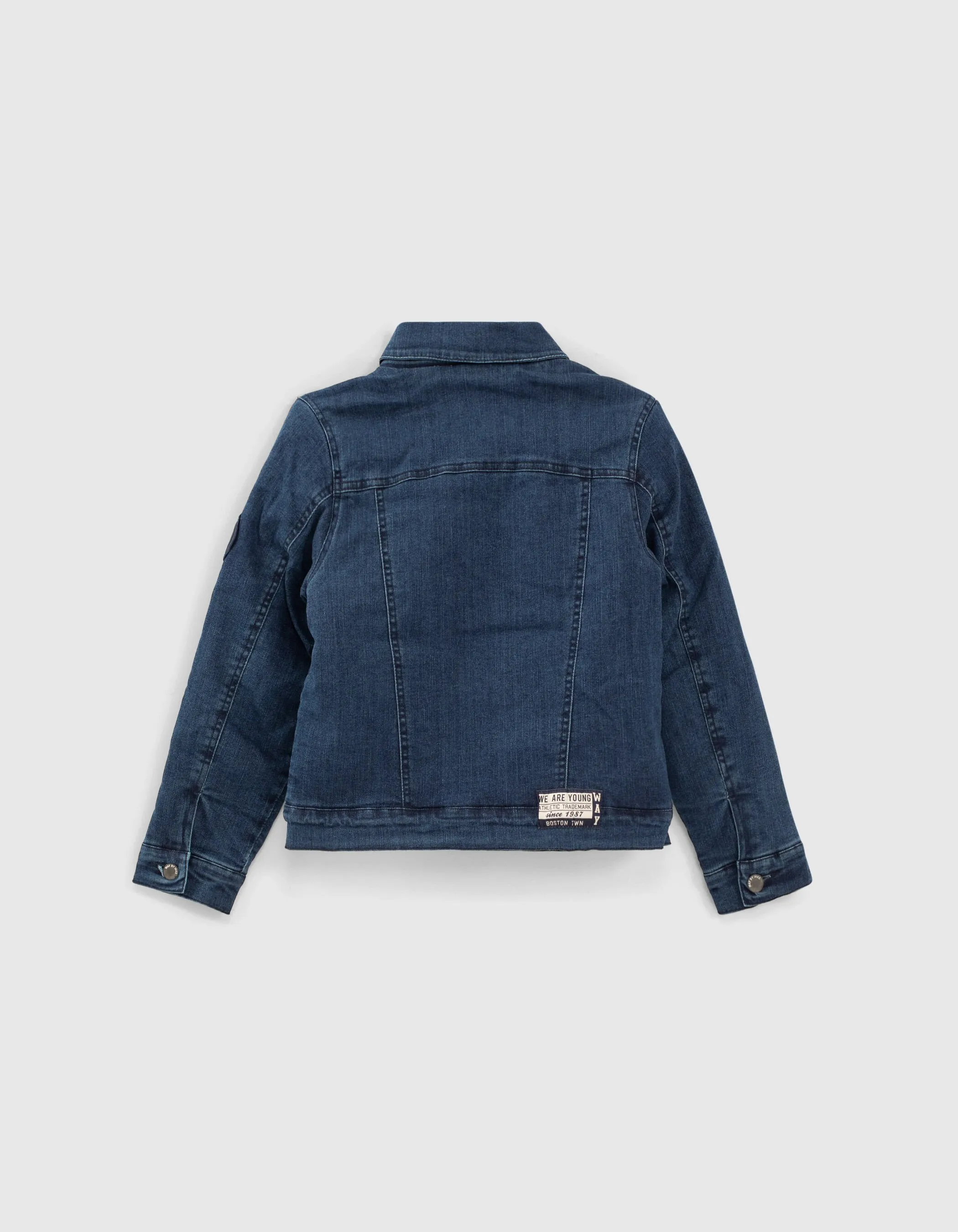 Veste en jean blue vintage à capuche amovible garçon 