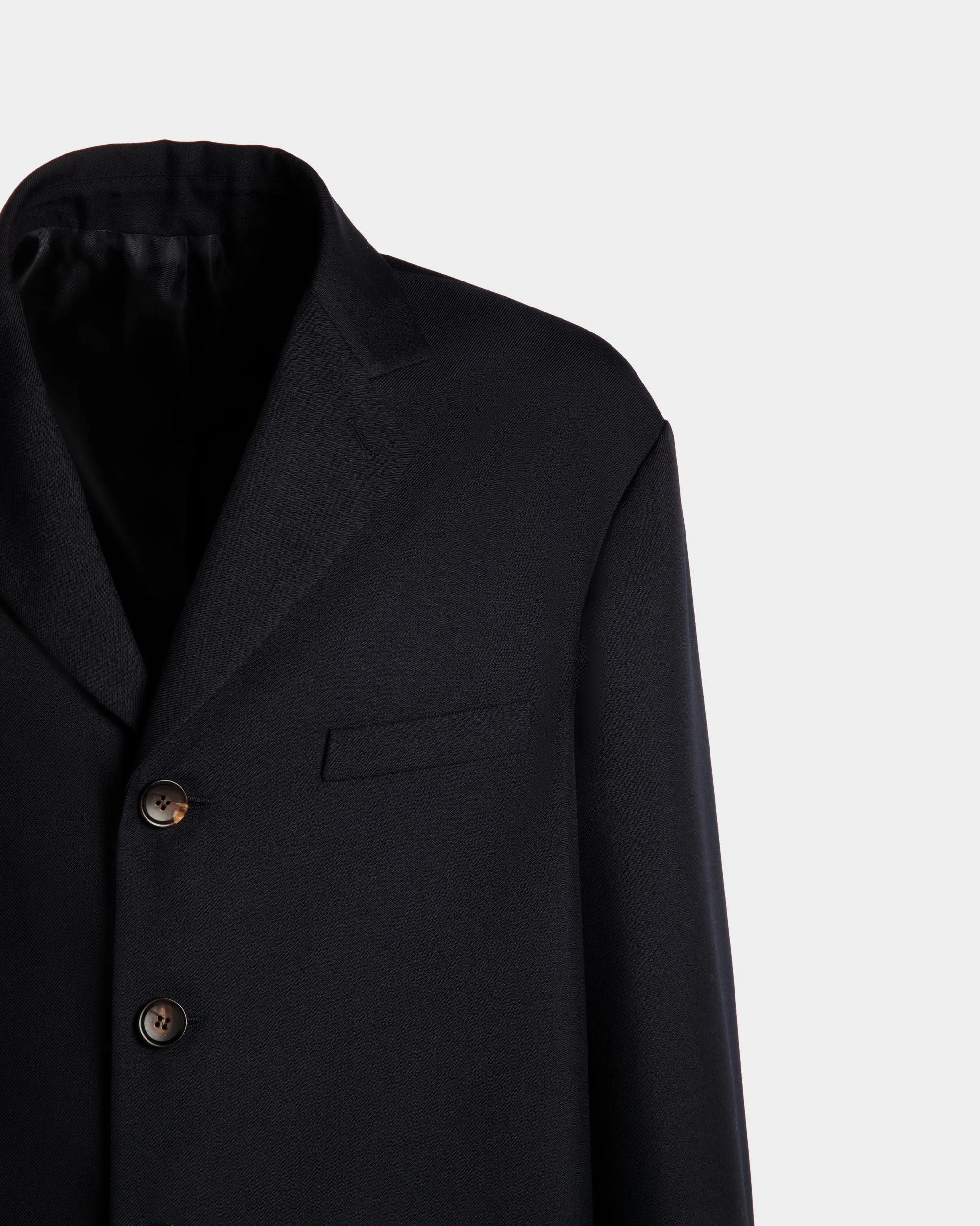 Veste En Laine Mélangée Navy Blue