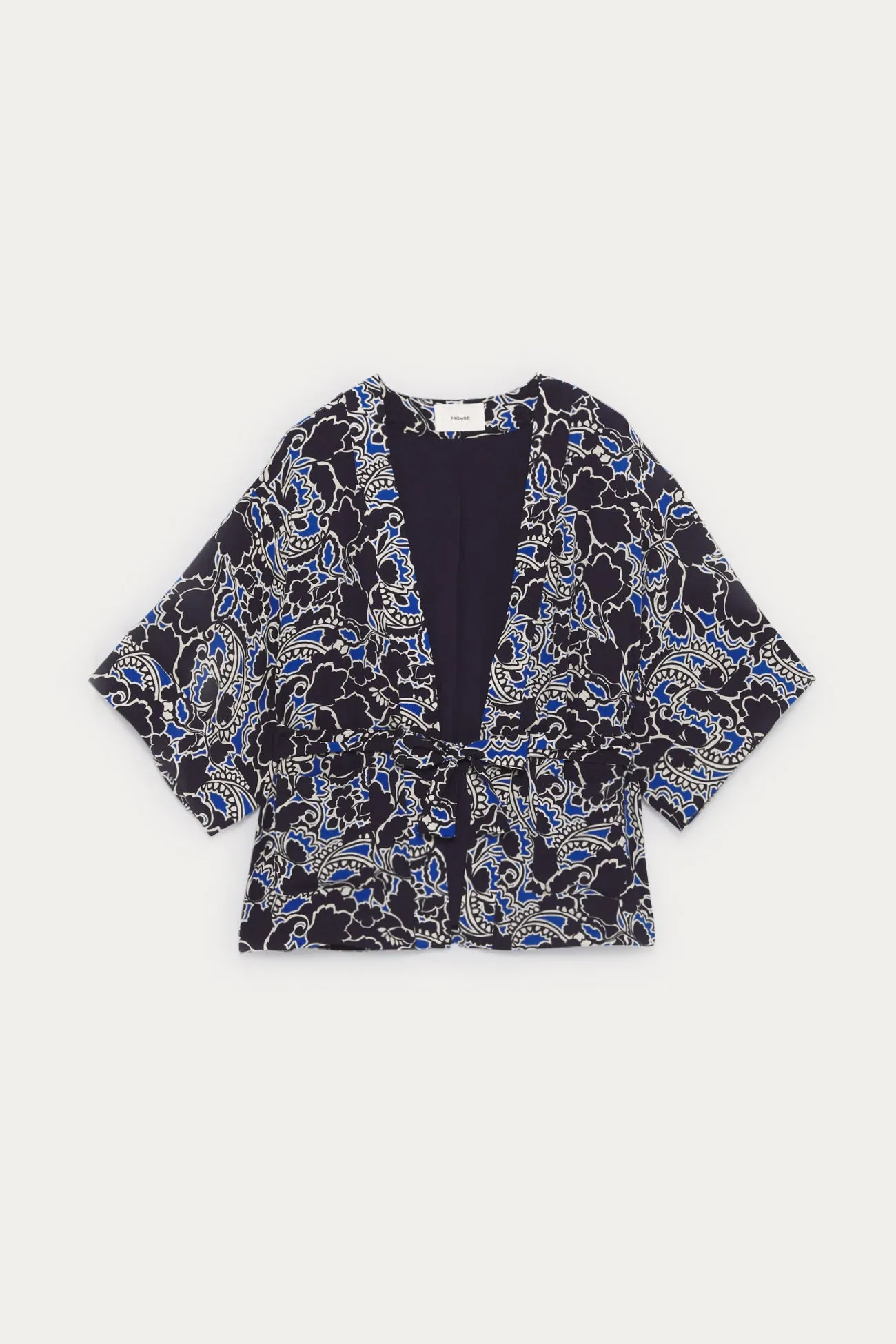 Veste kimono imprimée - Imprimé marine