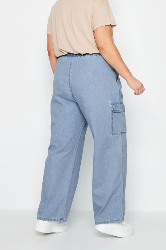 YOURS - Jean Cargo Bleu Ciel Coupe Wide Leg