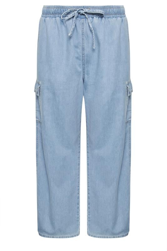 YOURS - Jean Cargo Bleu Ciel Coupe Wide Leg