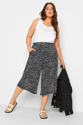 YOURS - Jupe-Culotte en Jersey Bleu Marine Animal