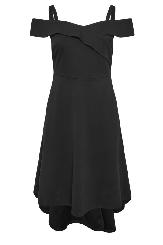 YOURS LONDON - Robe Noire Bardot Ourlet Plongeant