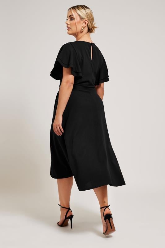 YOURS LONDON - Robe Noire Midi Ourlet Plongeant