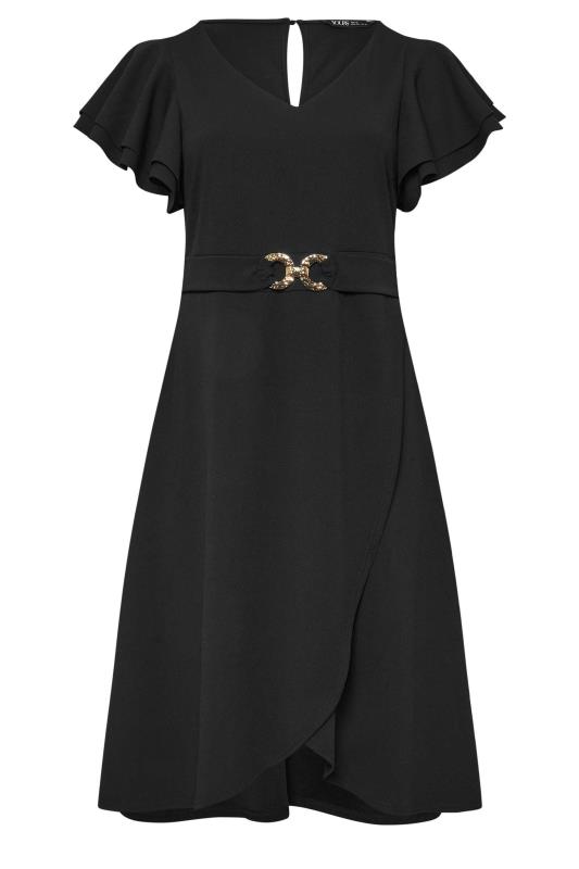 YOURS LONDON - Robe Noire Midi Ourlet Plongeant