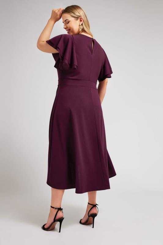 YOURS LONDON - Robe Violette Midi Ourlet Plongeant