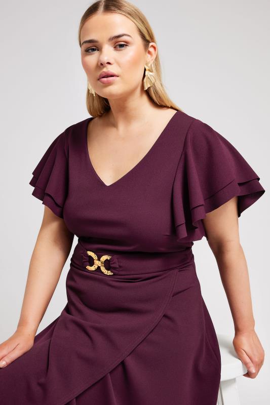 YOURS LONDON - Robe Violette Midi Ourlet Plongeant