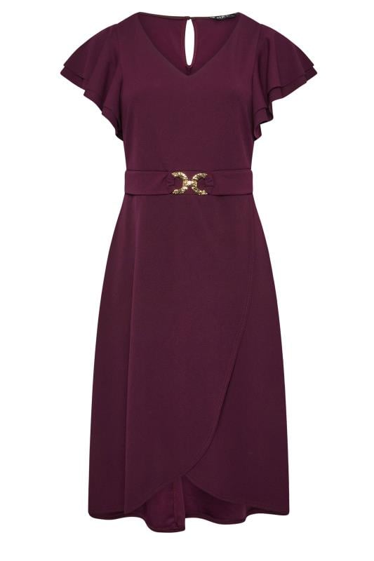 YOURS LONDON - Robe Violette Midi Ourlet Plongeant