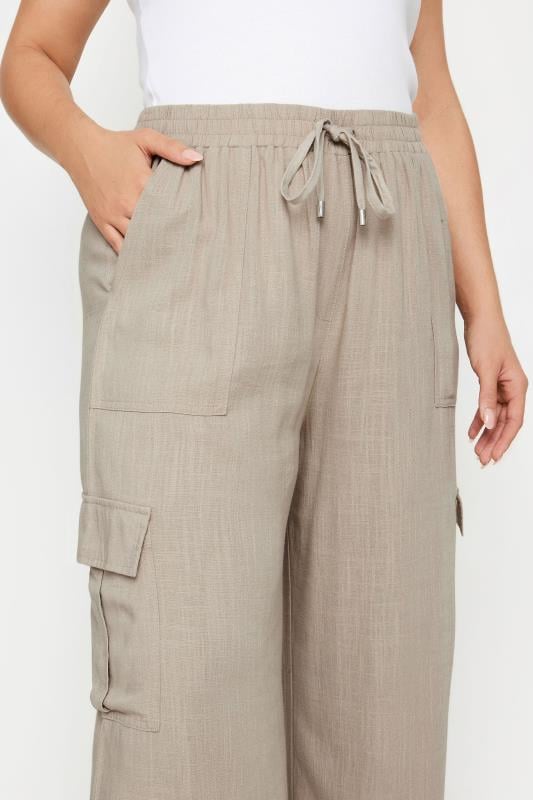 YOURS - Pantalon Cargo Beige en Lin